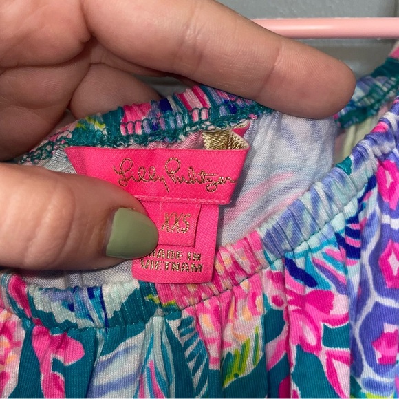 Lilly Pulitzer Off the Shoulder Lana Skort Romper Maldives Green Turtle Wave XXS - Picture 4 of 8